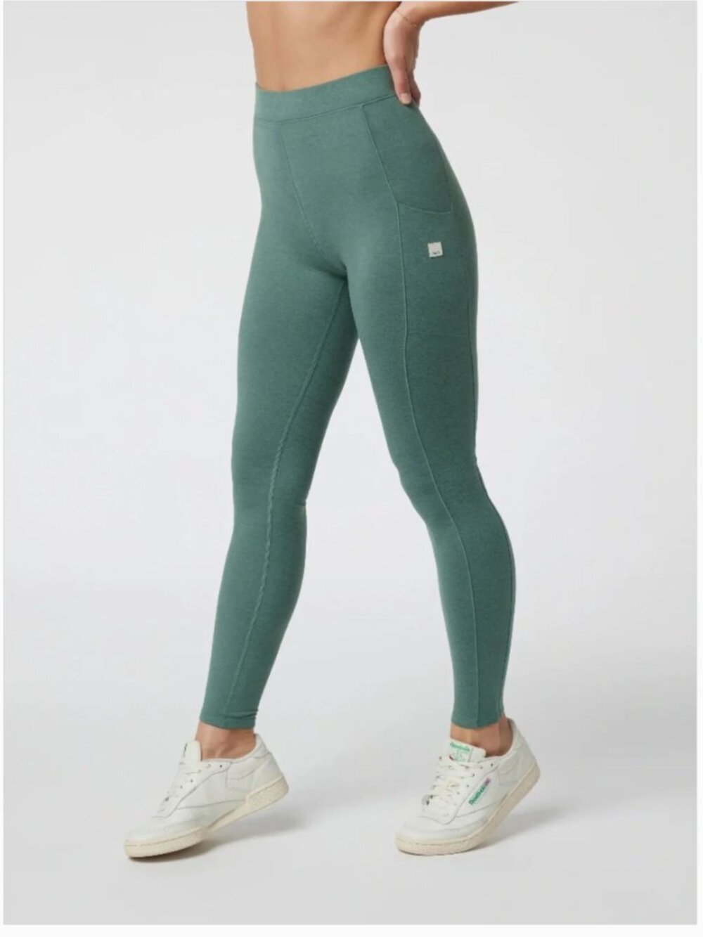Vuori Granite Pocket Dreamknit Leggings Sea Pine Heather Green Medium *NO Tag